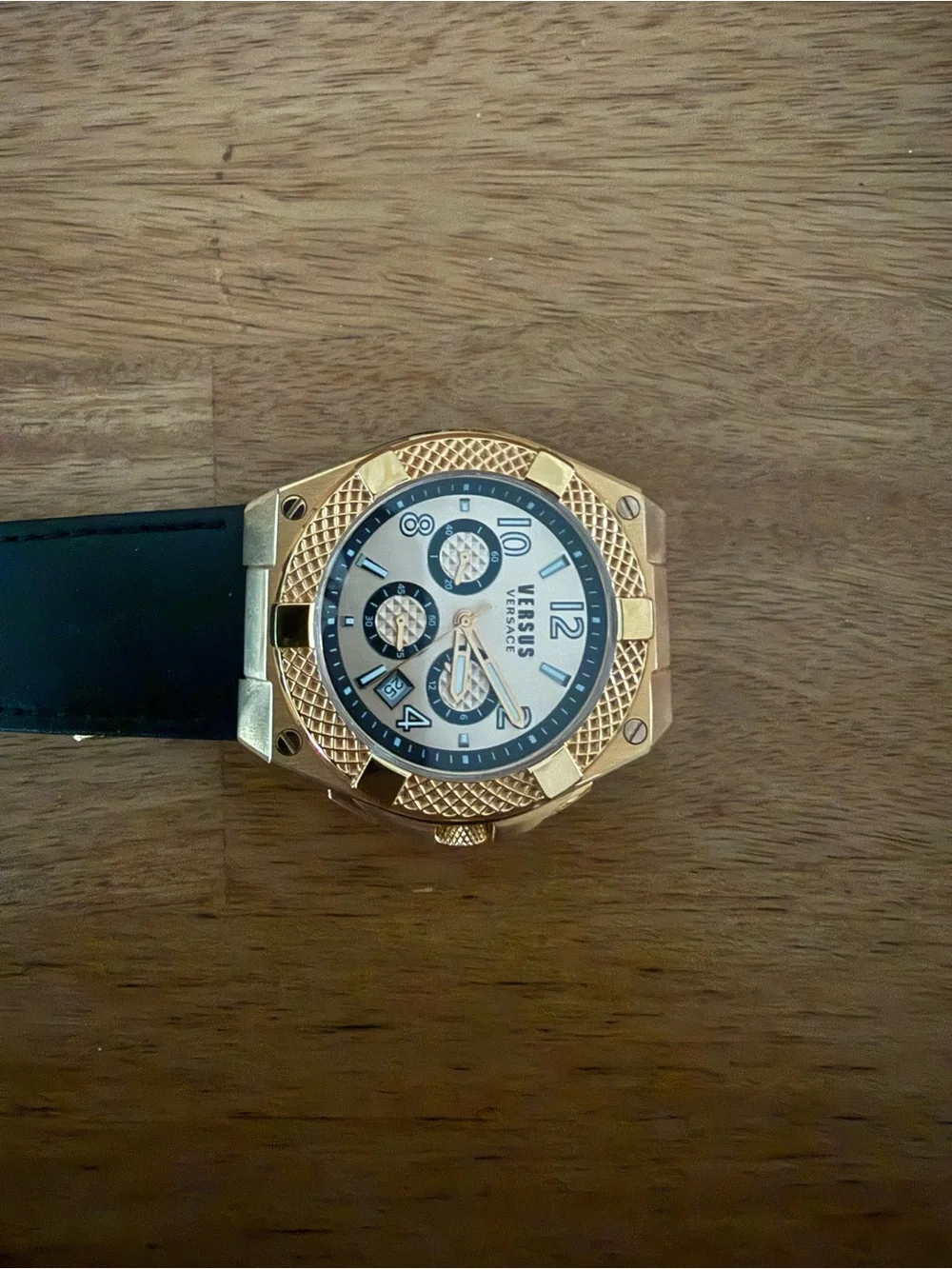 Versus Versace Gold and Black Multi-Function Watch